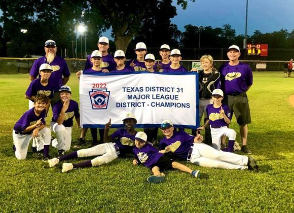 Shiner Major Baseball District 31 East Zone Champions. Photo courtesy of Shiner Little League.