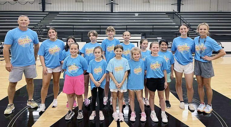  Around 13 girls attended the camp. Coaches were Mackinly Kifer and John Meisetschleager. Photo courtesy of Moulton ISD.