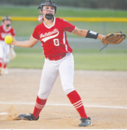 Paelyn Etzler pitched two complete games in victories over Shiner. Chuck Grafe/Tribune-Herald