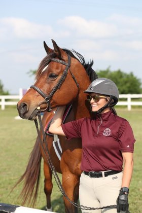 Samantha Starkey poses with her horse, Diva, at the Starkey Ranch. Photo courtesy of Samantha Starkey. 