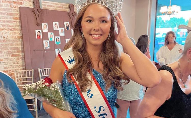 2022 Miss Shiner Julia Machacek, shortly after winning her crown on Sunday. Look for her thos weekend at Shiner's Half Moon Holidays.