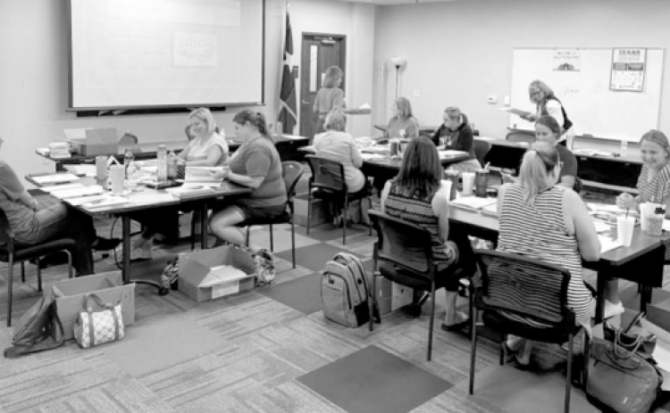 Hallettsville ISD teachers undergo Dyslexia training at the school. The training is made possible from Texas Education Agency grant toward Reading By Design. The grant is for a two-year period from May 2022 to May 2024 and thus far 24 district educators have gone through the program. Contributed photo